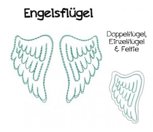 Stickdatei Engelsflügel Doodle plus Feltie